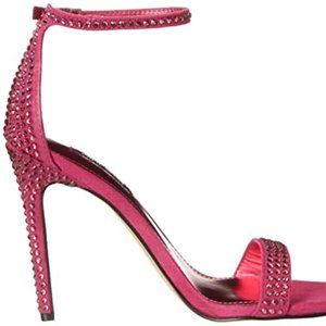 Womens Holiday Sparkle Nine West Open Toe Dress Shoes Ankle Strap 10.5 Toria2